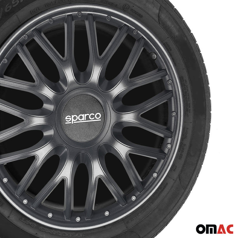 SPARCO Jeu Enjoliveurs de Roues 16 Pouces Gris en ABS 4 piéces
