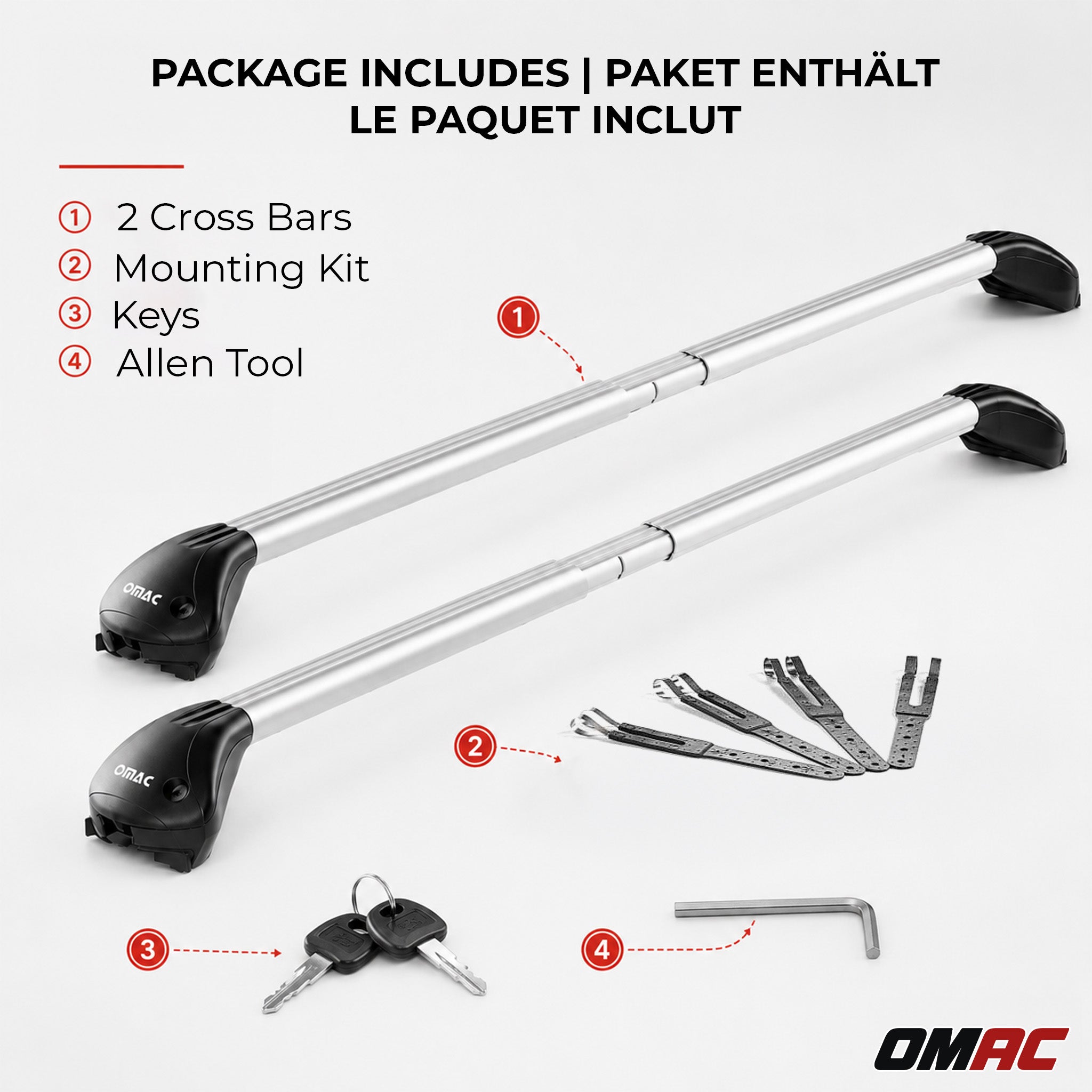 Barres de toit pour Skoda Fabia Wagon 2000-2022 5P Gris Argenté 2 pièces ABE