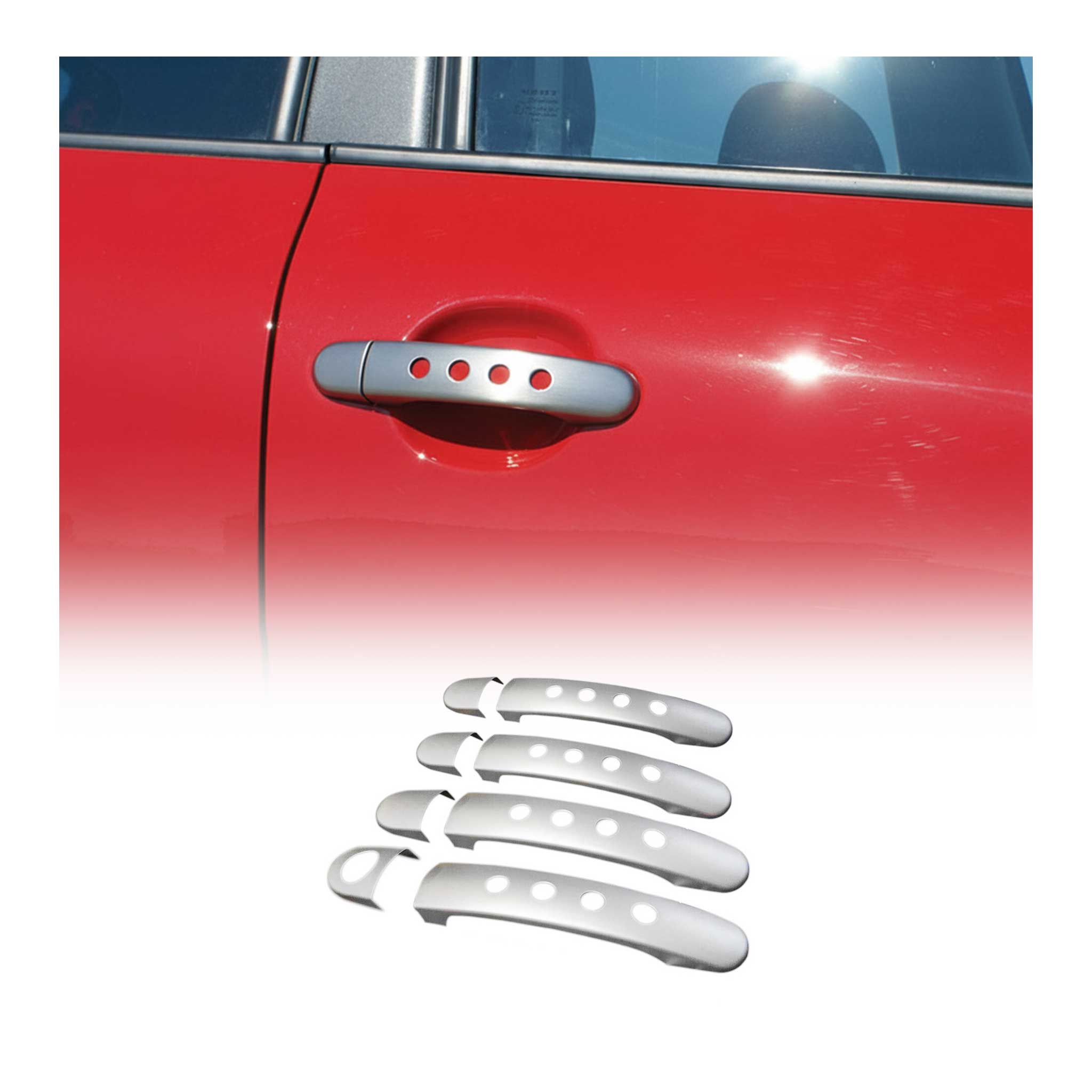 Couverture Poignée de porte pour Audi A2 2000-2005 4 portes 8x inox Chromé