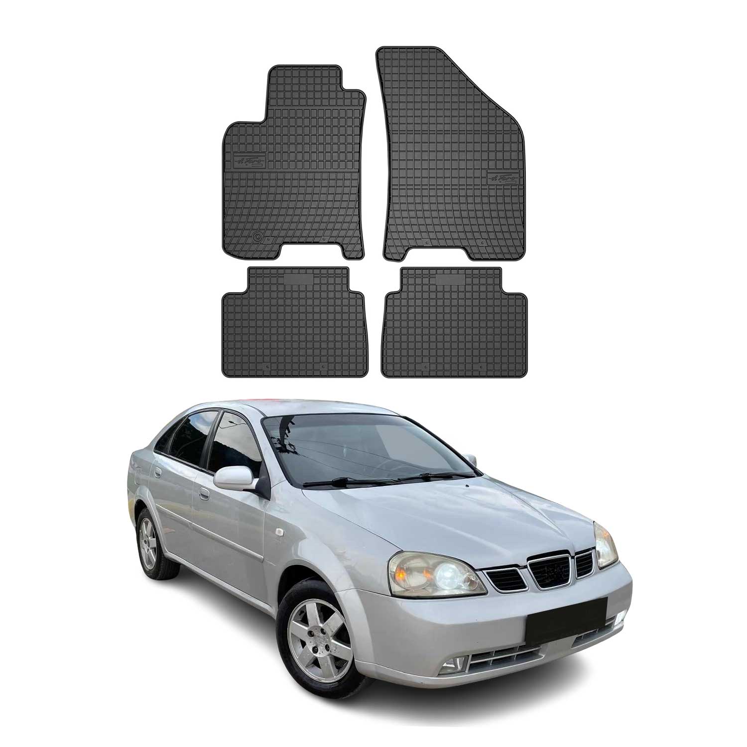 Tapis de Sol pour Chevrolet Lacetti 2003-2009 Caoutchouc Noir