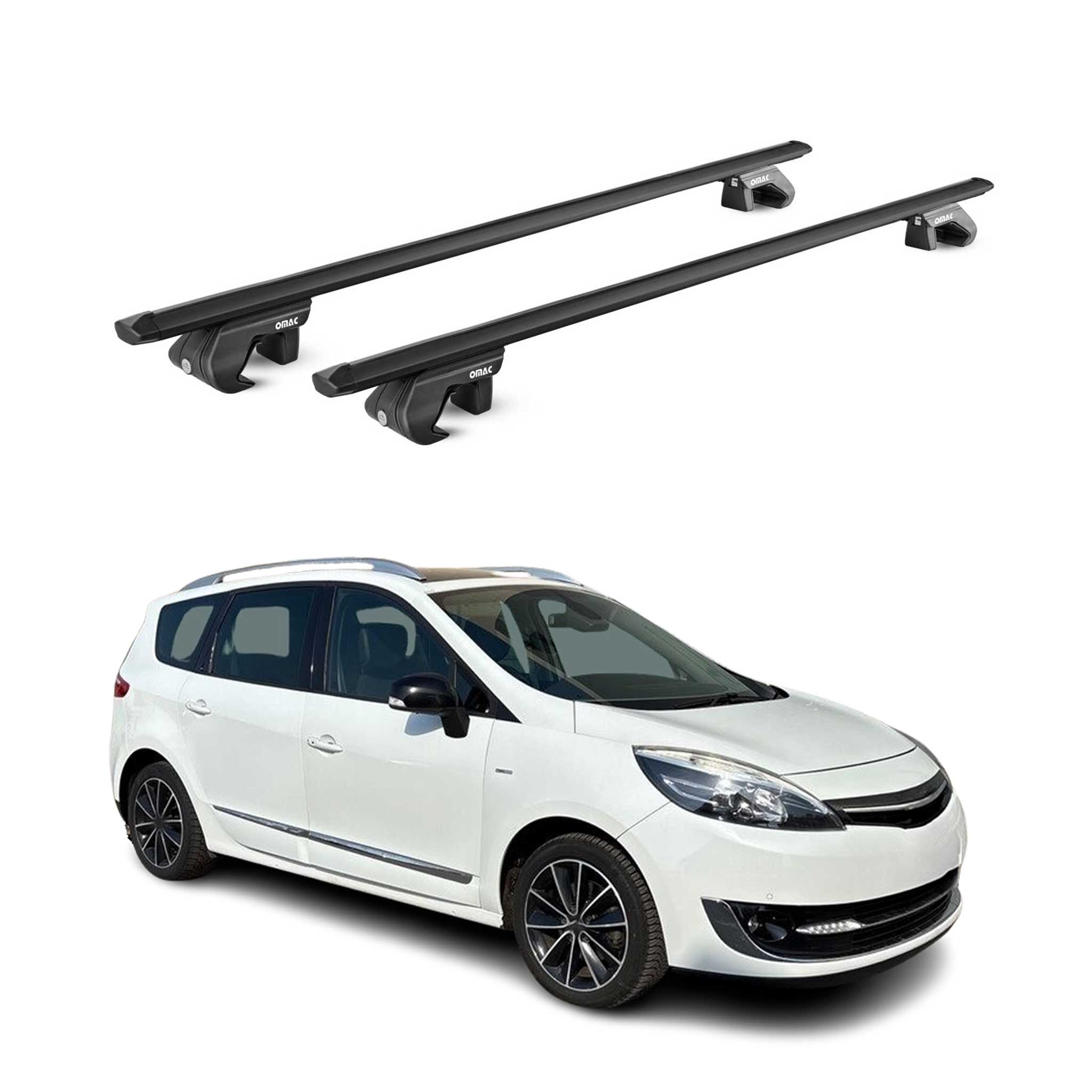 Barres de toit transversales pour Renault Scenic III/X-Mod 2009-2016 Noir ABE