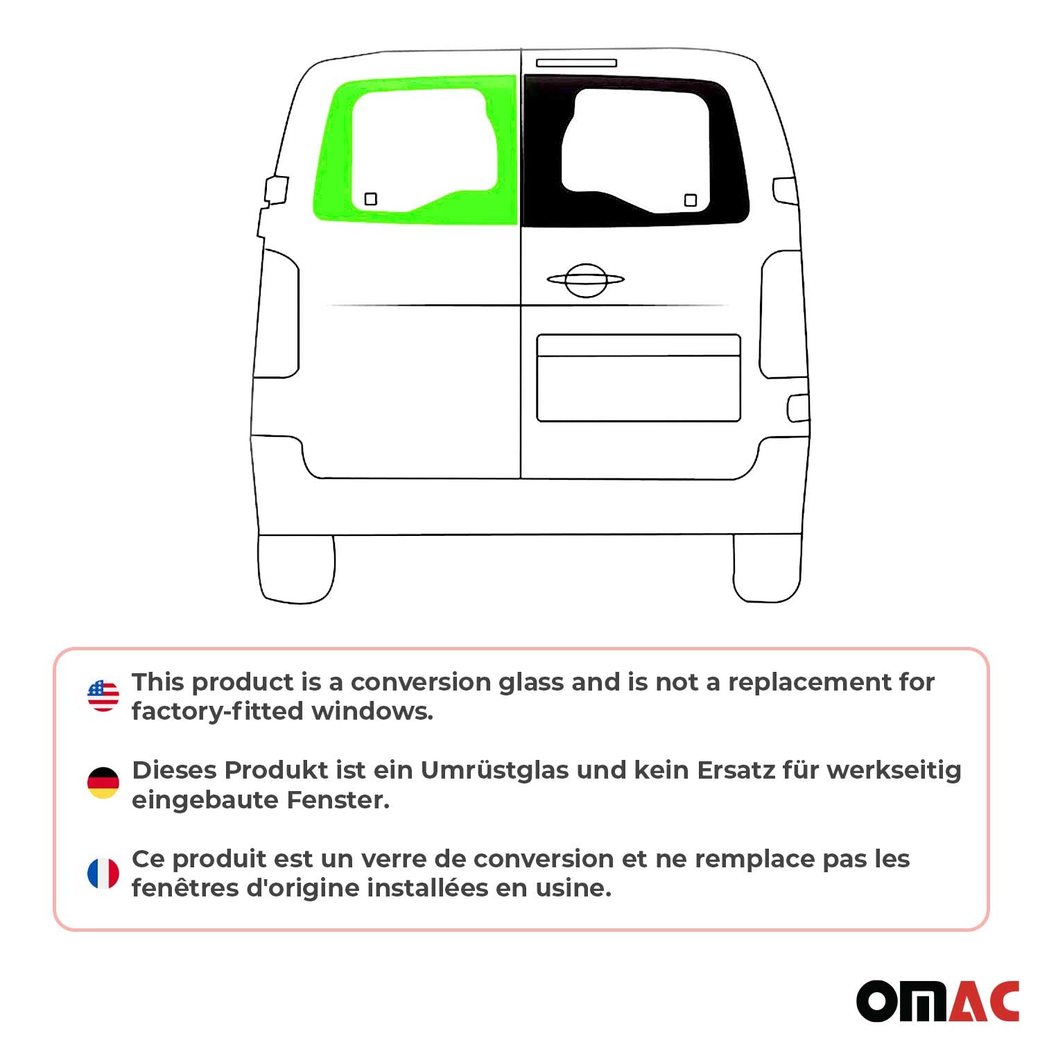 Vitre de Porte pour Fiat Scudo 2022-2026 L1 L2 L3 Arriére Gauche Verre fixe