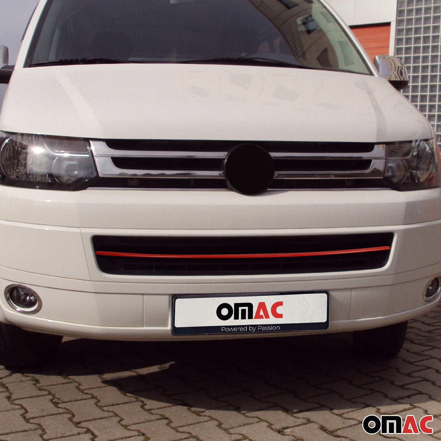 Moulure de Grille de Calandre pour VW Transporter T5 2009-2015 Acier Rouge