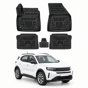Tapis de sol pour Opel Frontera 2024-2027 BEV Noir 3D en Caoutchouc TPE 4Pcs