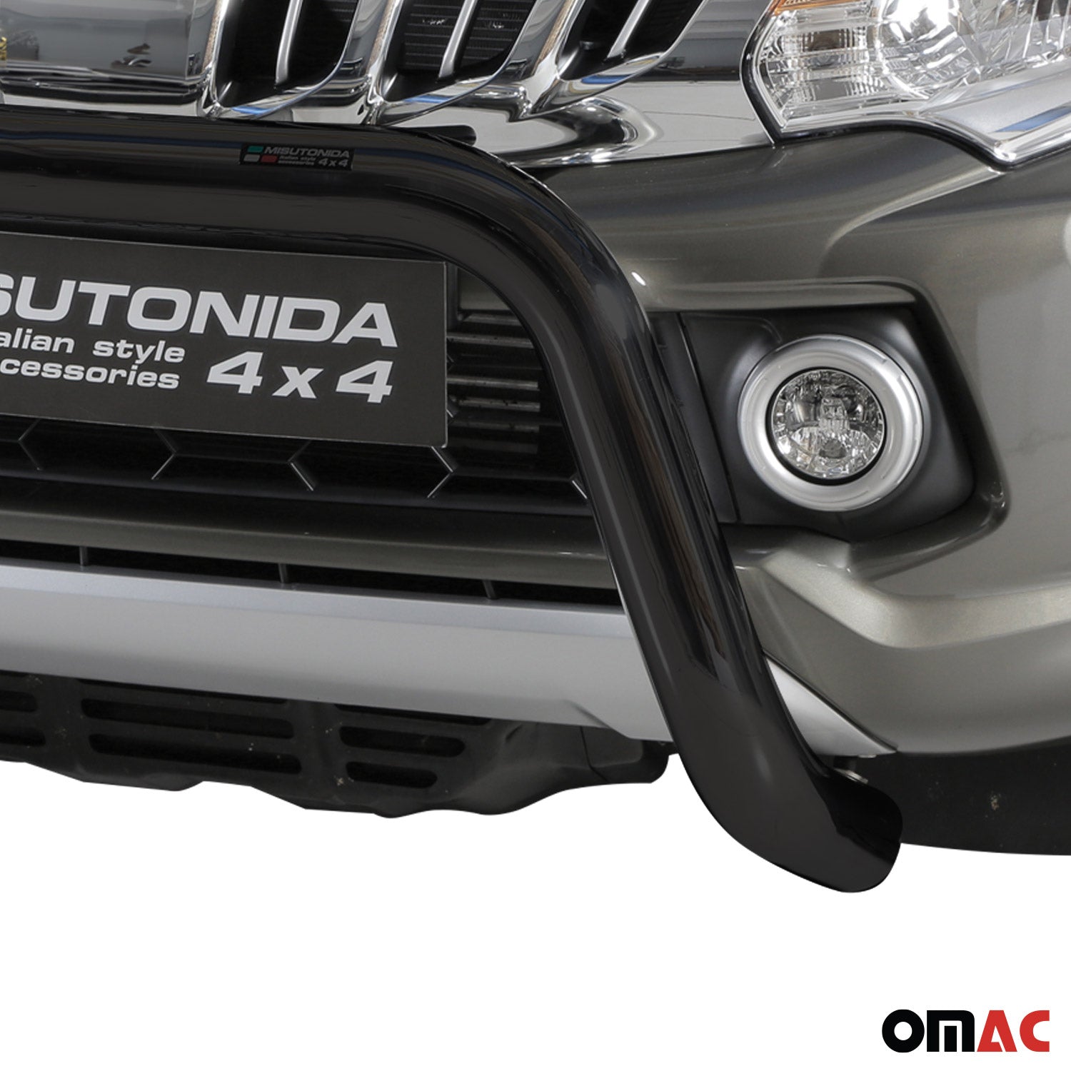 Pare-buffle Avant pour Mitsubishi L200 2015-2018 76 mm en Acier Noir