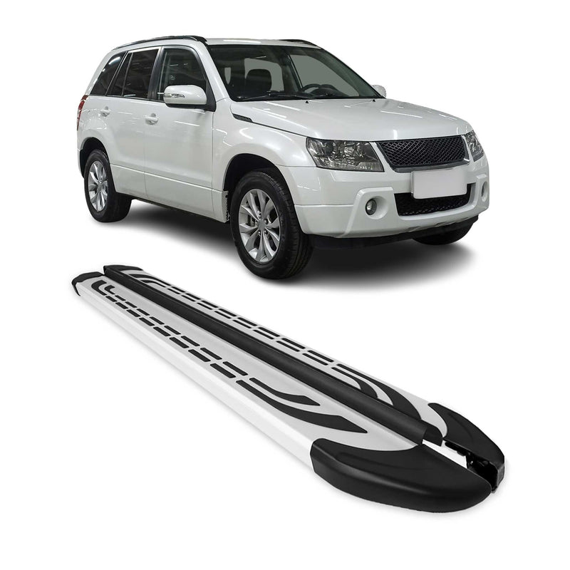 Marchepieds Latéraux pour Suzuki Grand Vitara 2006-2015 Aluminium Gris 5Porte 2x