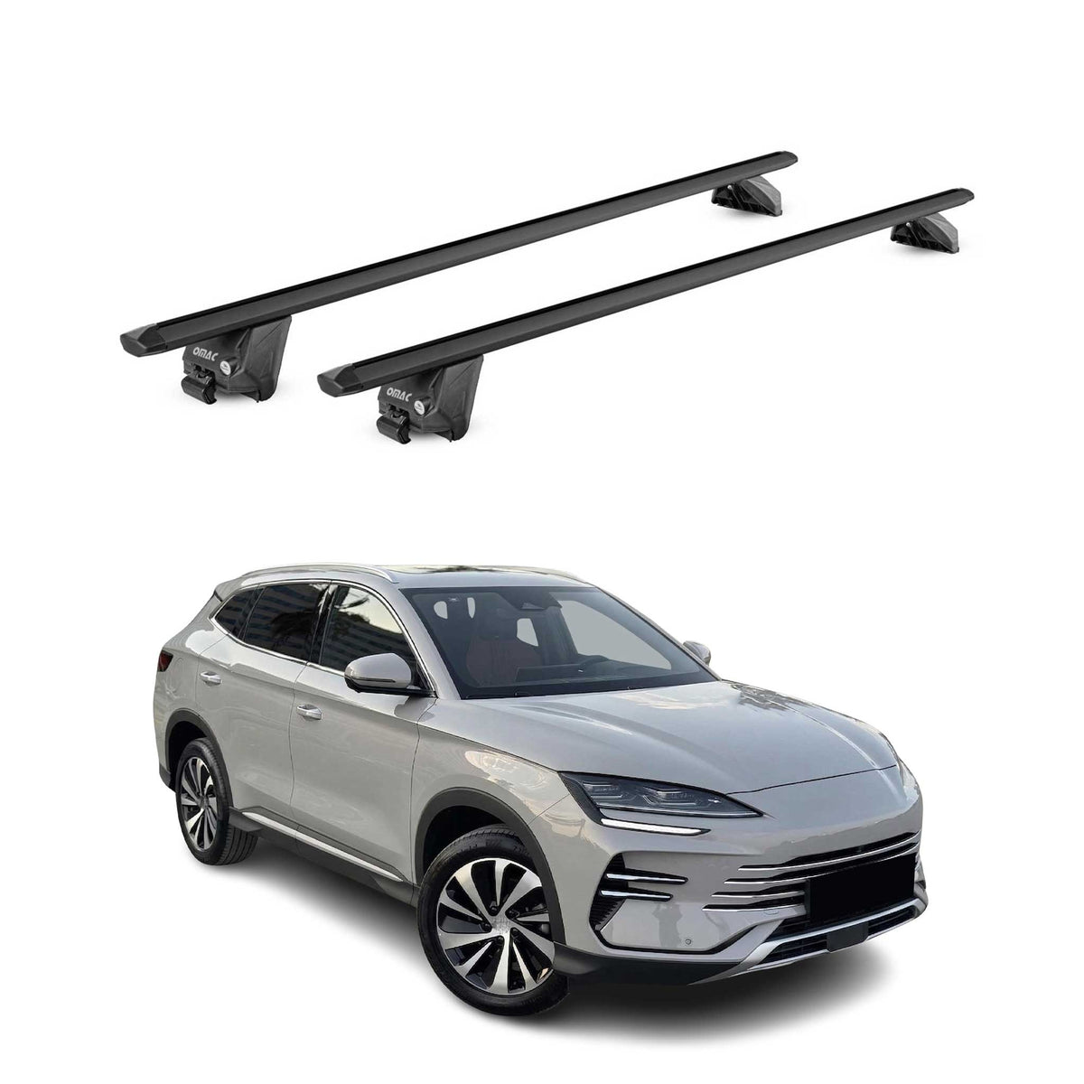 Barres de toit transversales pour BYD Seal U SUV 2024-2026 Alu Noir 2 pièces ABE