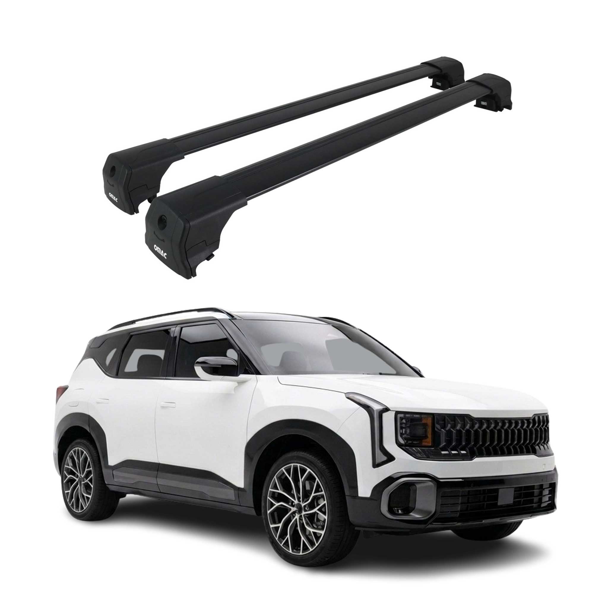 Barres de toit transversales pour Kia Seltos II 2026-2027 Noir Aluminium 2Pcs