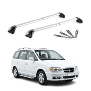 Barres de toit pour Hyundai Traject 2000-2008 Aluminium Gris Argenté 2pièces ABE