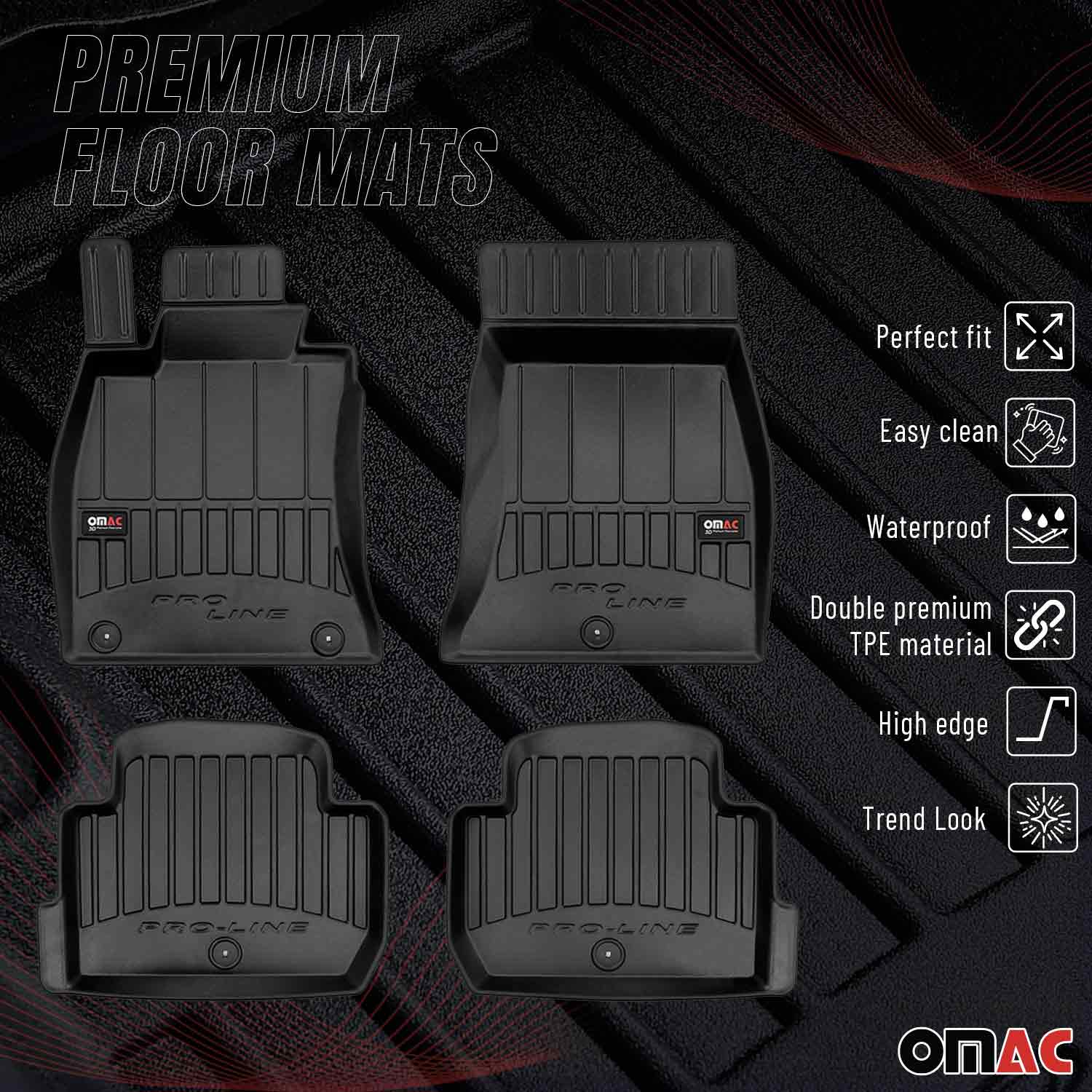 OMAC Tapis de sol en caoutchouc pour KIA Stinger 2017-2023 Noir Premium