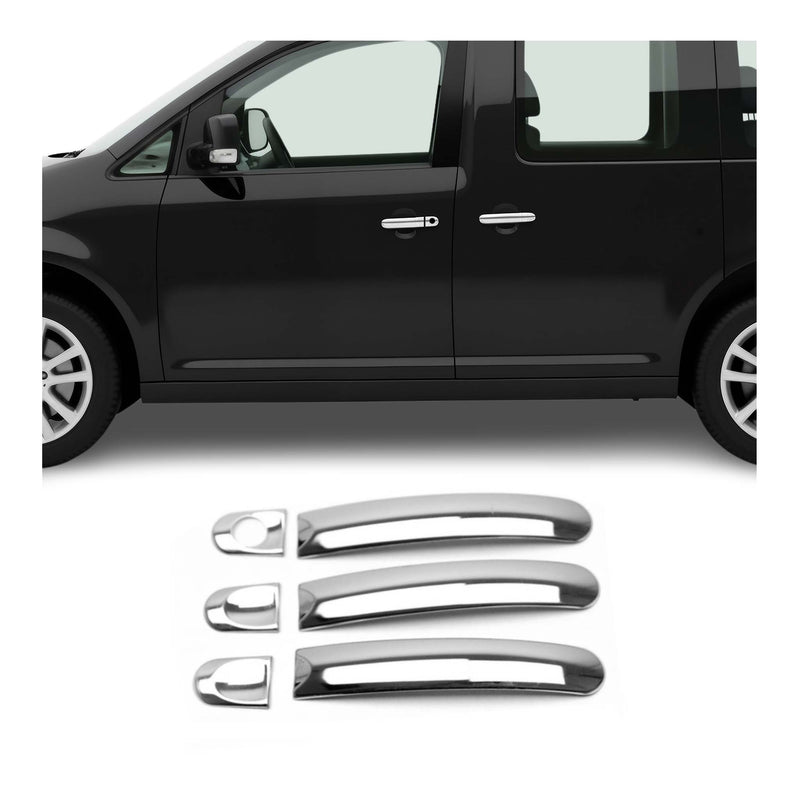 Couverture de poignée de porte pour VW Caddy 2003-2015 en Acier Inoxydable 6Pcs