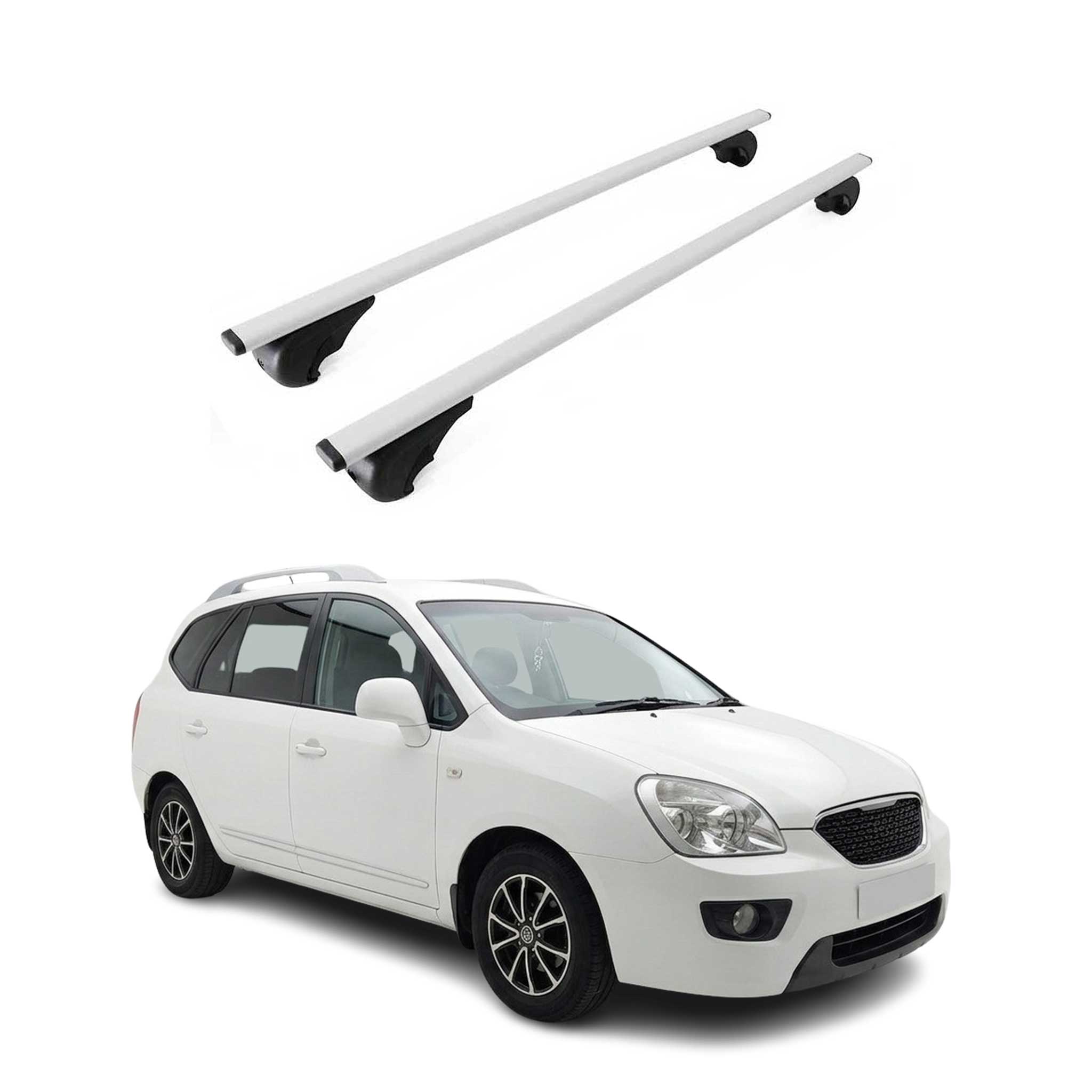 Barres de toit Transversales pour Kia Carens II 2006-2012 Fer Gris 2Pcs