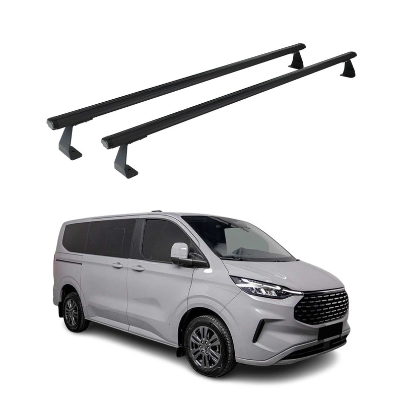 Barres de toit transversales pour Ford Transit Tourneo Custom 2023-25 Noir Alu