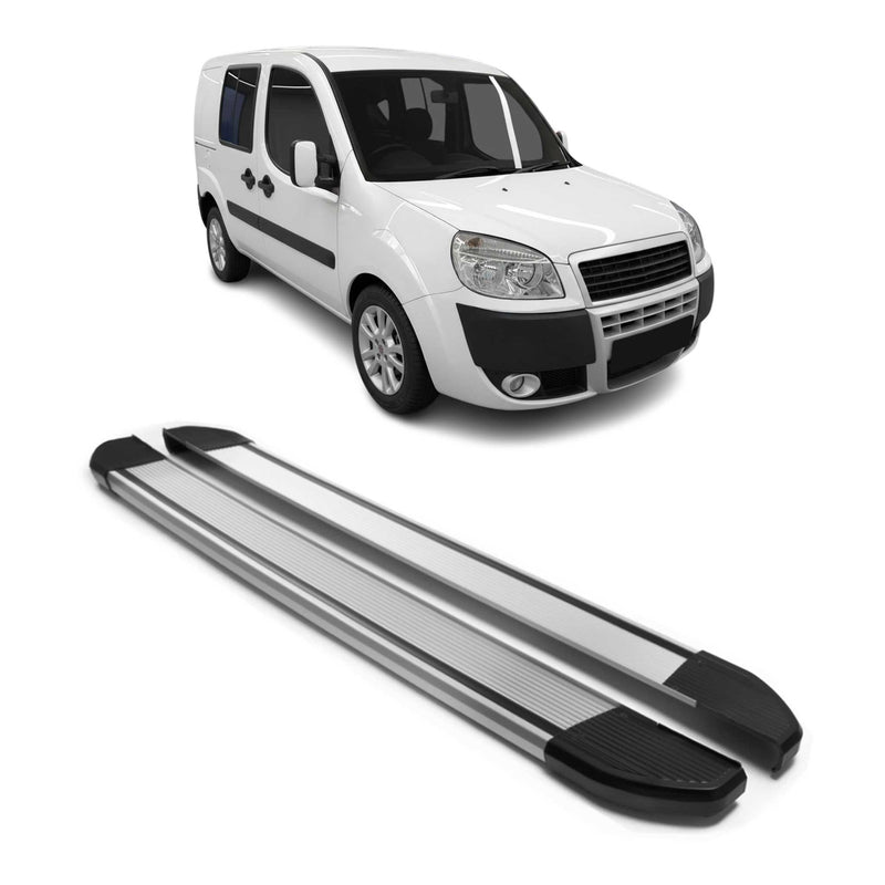 Marchepieds Latéraux pédale pour Fiat Doblo 2000-2010 L1 Argent Aluminium 2Pcs