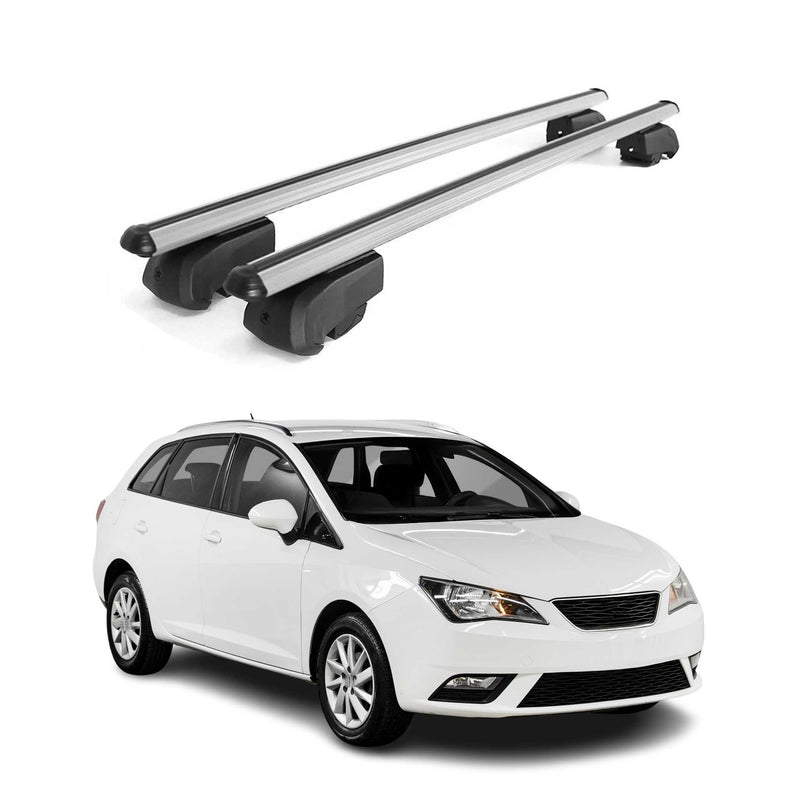 Barres de toit Transversales pour Seat Ibiza IV ST 2009-2016 ABE Gris Alu