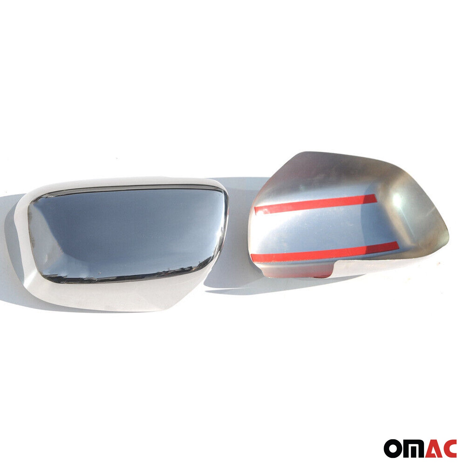 Coques de Rétroviseurs pour Toyota Hilux VII 2005-11 Pre-FL Acier Chromé Argent