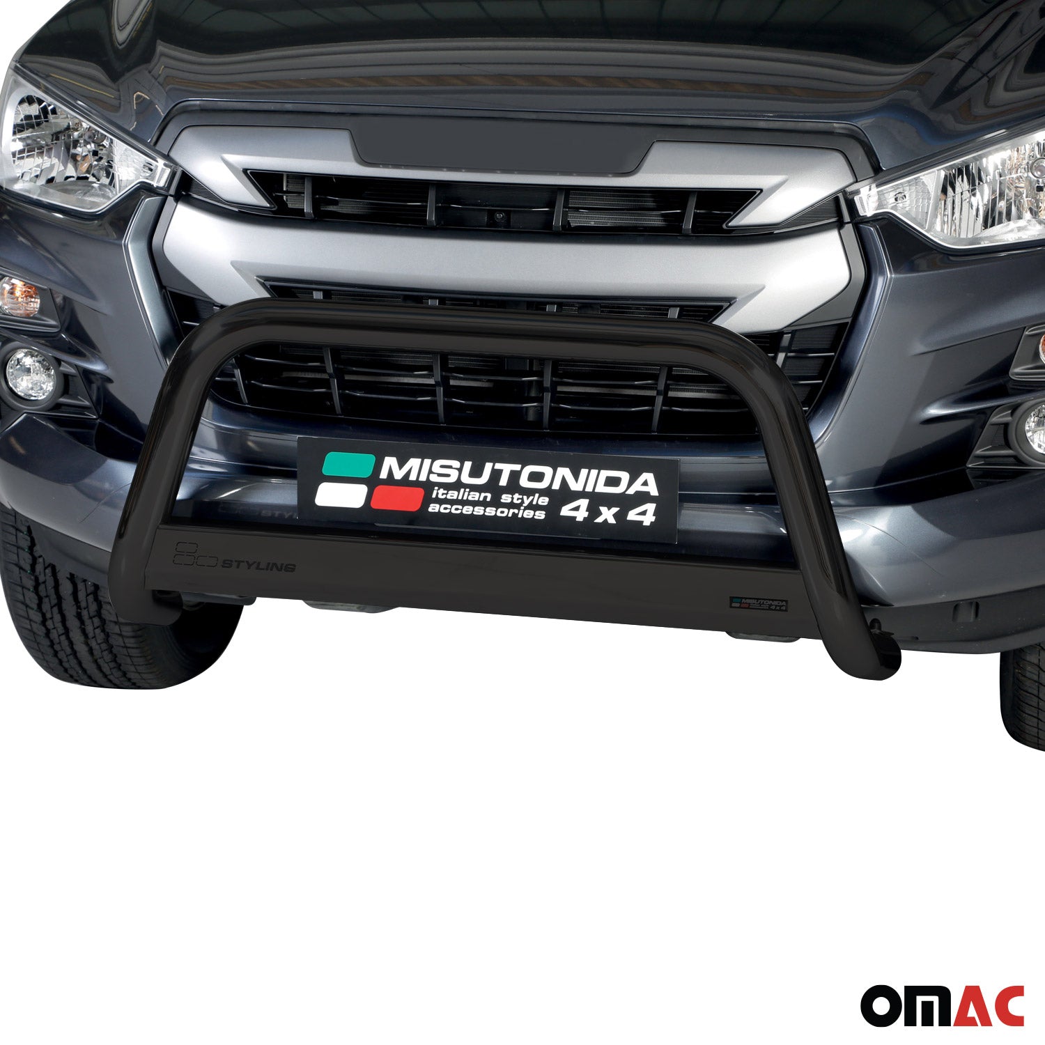Pare-buffle Avant pour Isuzu D-Max 2019-2022 Pre-FL 63mm Acier Inoxydable Noir