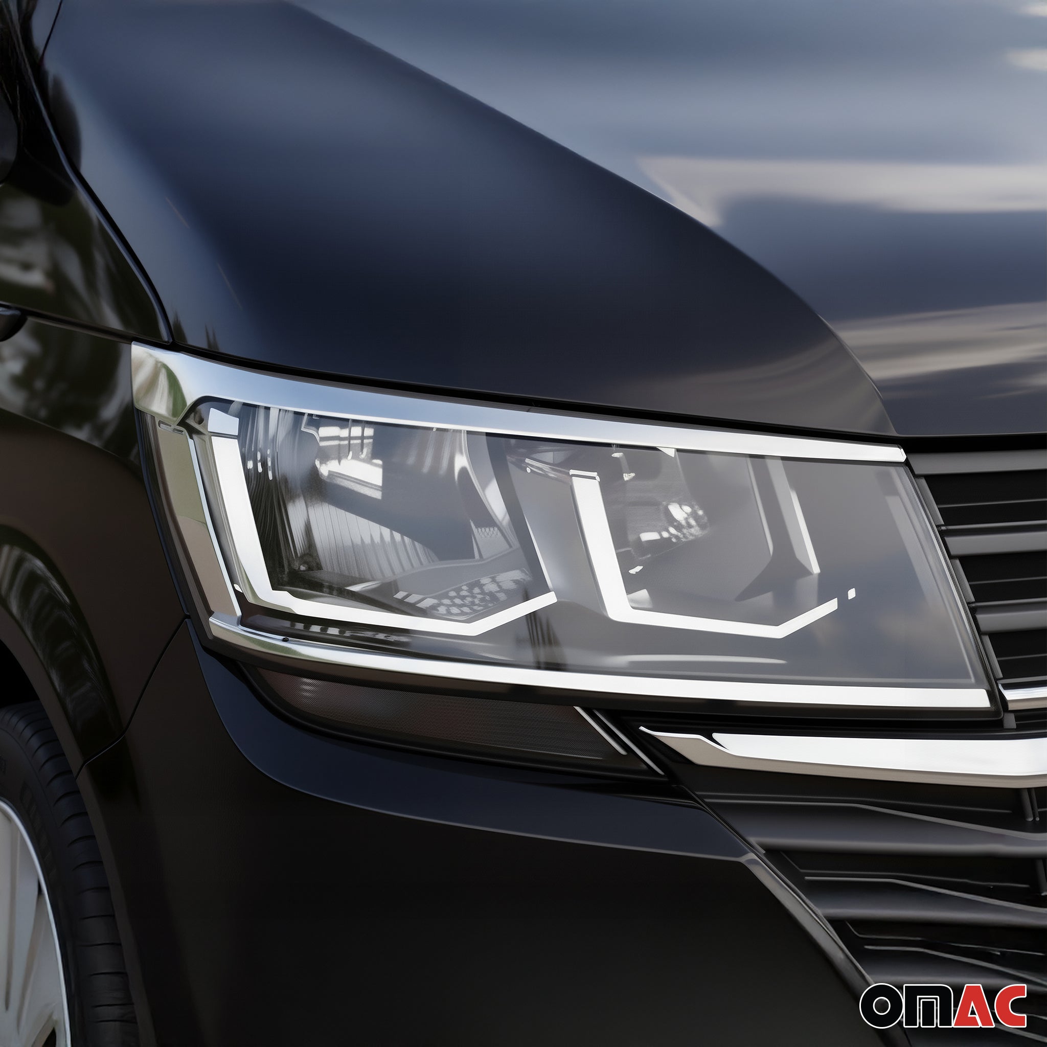 Baguettes de Phare Avant pour VW T6.1 Transporter tout 2019-2024 inoxy chromé