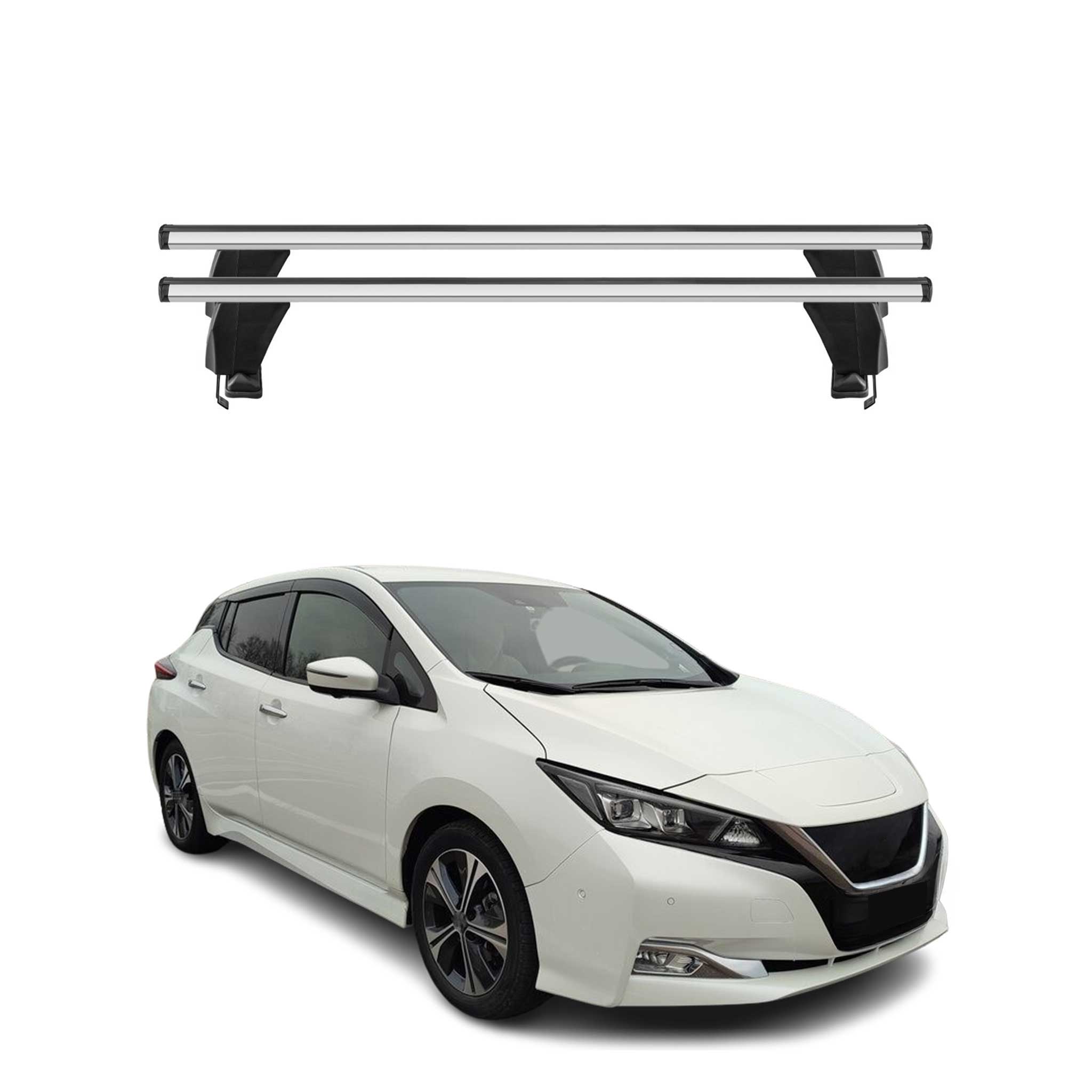 Menabo Barres de toit Transversales pour Nissan Leaf 2018-2025 Alu Gris 2x ABE