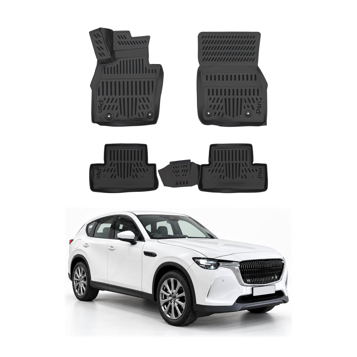 Tapis de sol pour Mazda CX-60 2022-2027 Noir 3D en Caoutchouc TPE 4Pcs