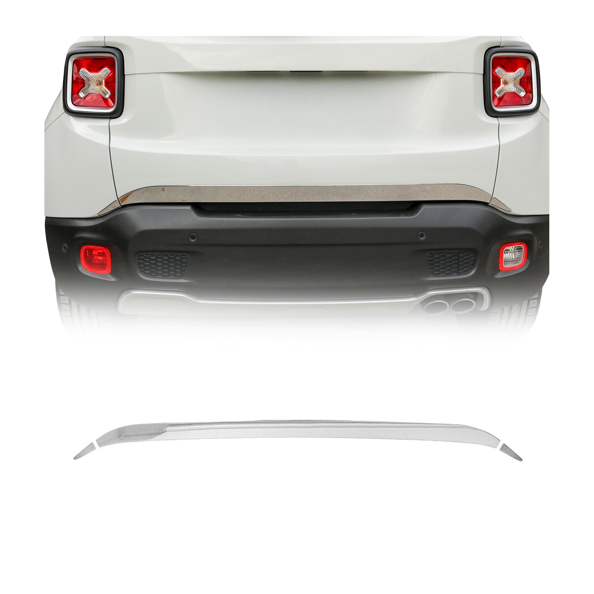 Garniture de Hayon Coffre pour Jeep Renegade 2014-2019 acier inox 3Pcs