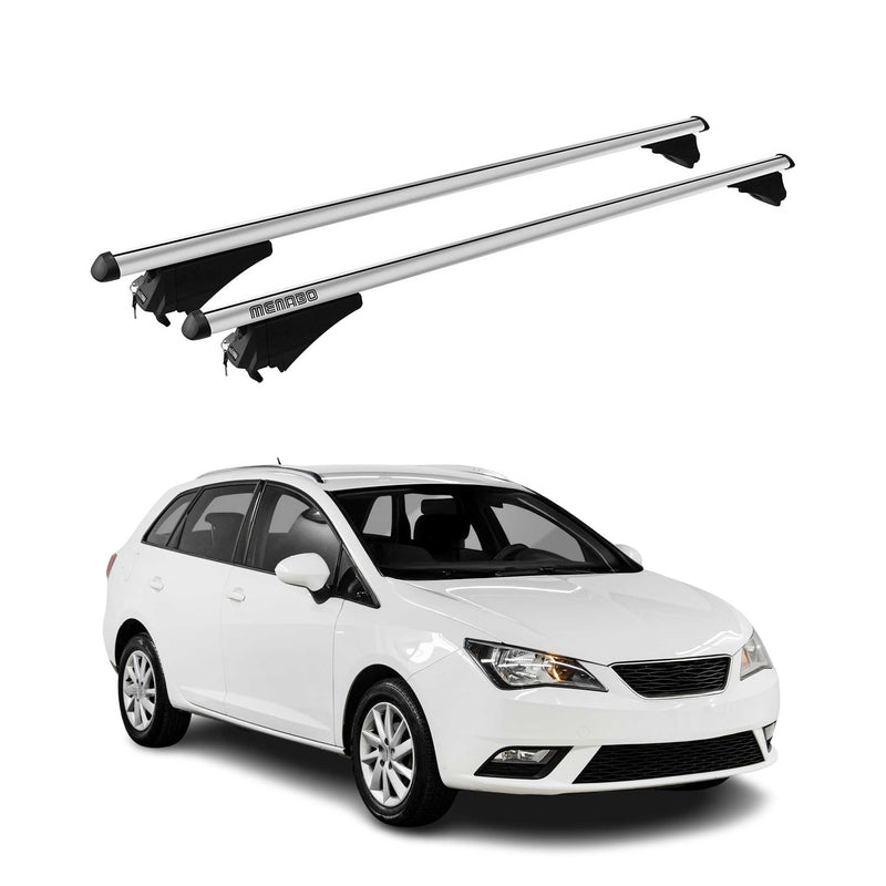 Tiger Barres de toit transversales pour Seat Ibiza IV 2010-2016 Gris