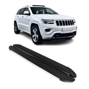 2011-2021 Jeep Grand Cherokee Marchepieds Latéraux Alu Gris Noir 2Pcs