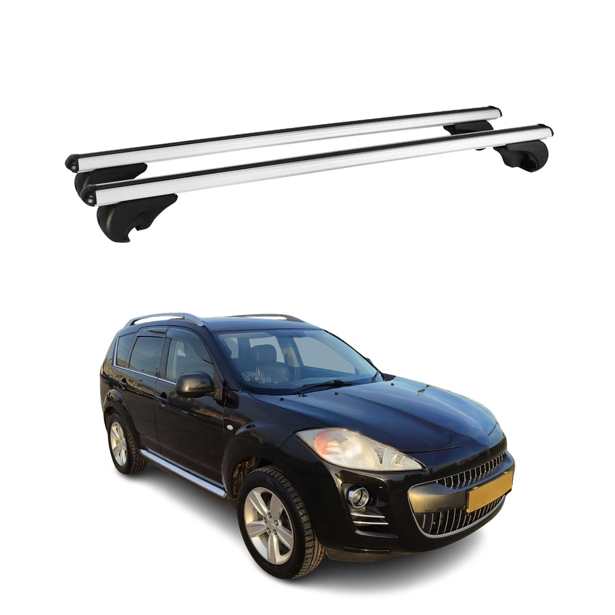 Barres de toit Transversales pour Peugeot 4007 2008-2012 Aluminium Argent