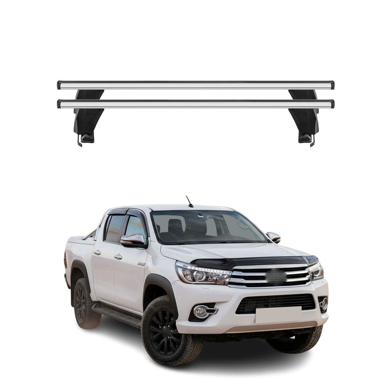 Menabo Barres de toit Transversales pour Toyota Hilux 2011-2015 Gris ABE 2x