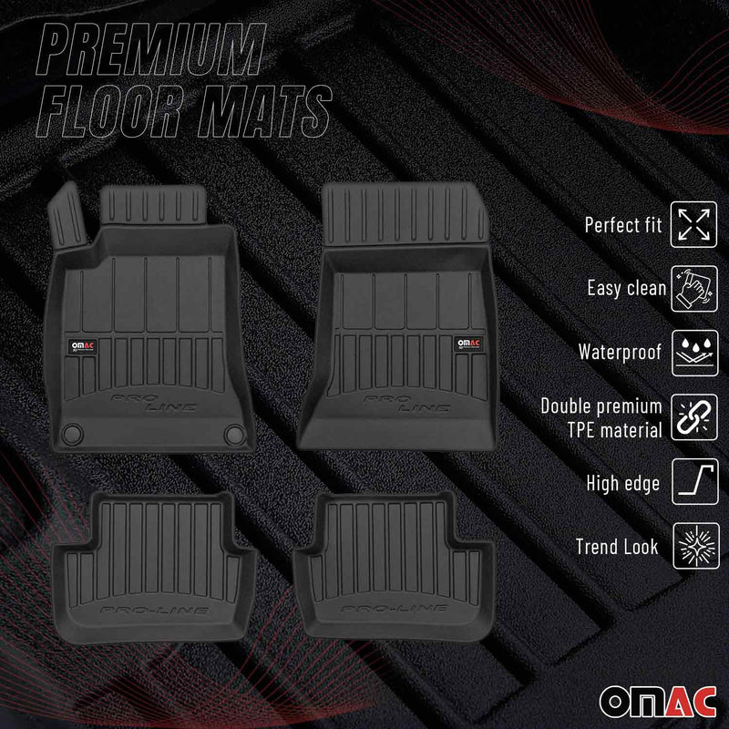 OMAC Tapis de sol en caoutchouc pour Mercedes CLA Coupé 2013-2018 Noir Premium