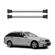 Barres de toit transversales pour Mercedes Classe C S203 2000-2007 Alu Gris