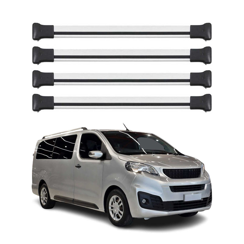 Barres de Toit transversales pour Fiat Scudo 2022-2025 Aluminium Argent 4Pcs