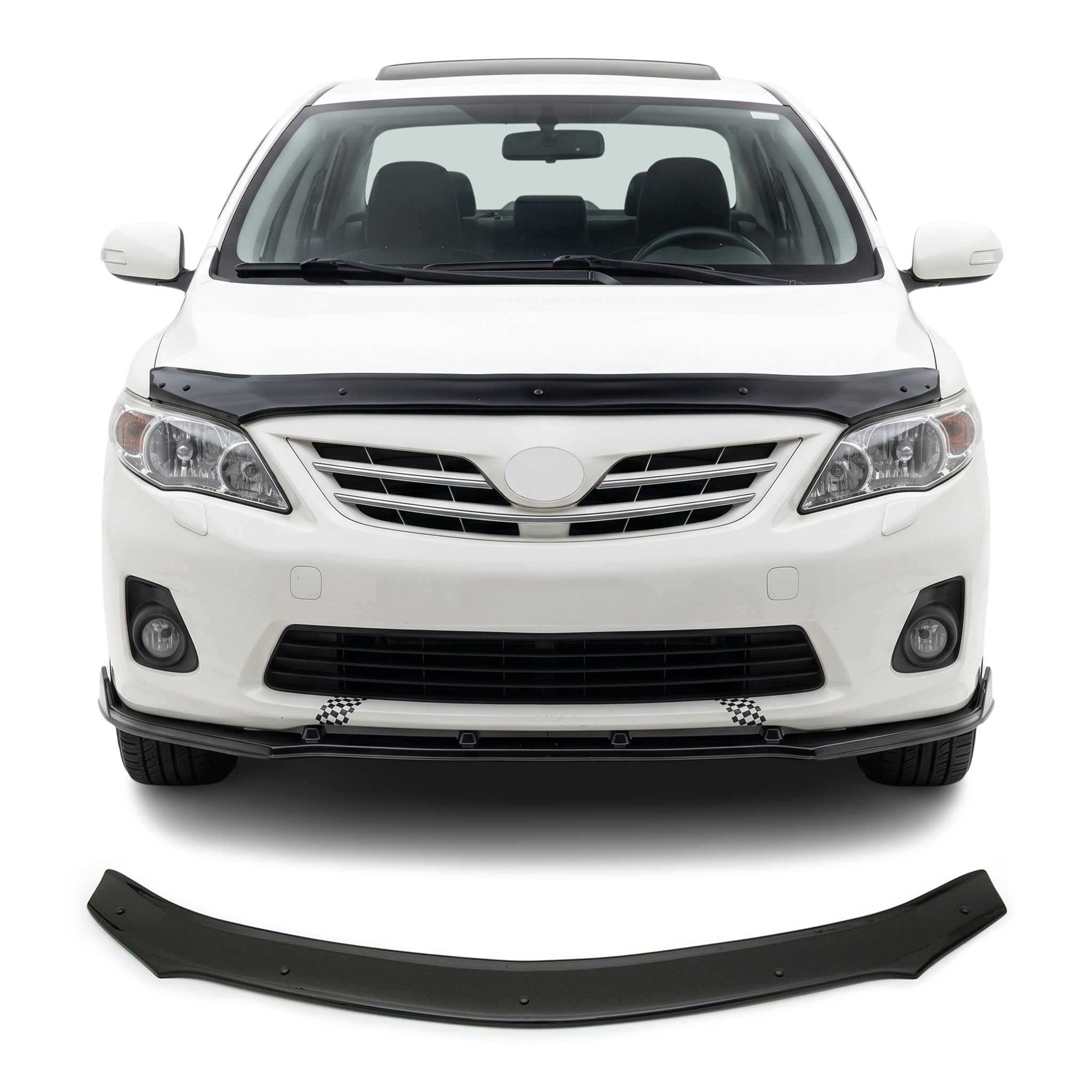 Deflecteurs d'air capot de voiture pour Toyota Corolla 2006-2013 Acrylique Noir
