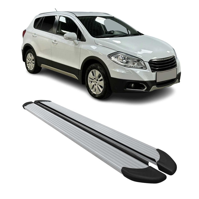 Marchepieds Latéraux pour Suzuki S-Cross 2013-2020 Aluminium Argent 2Pcs