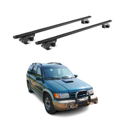 Barres de toit transversales pour Kia Sportage JA 1994-2004 Alu Noir 2x ABE