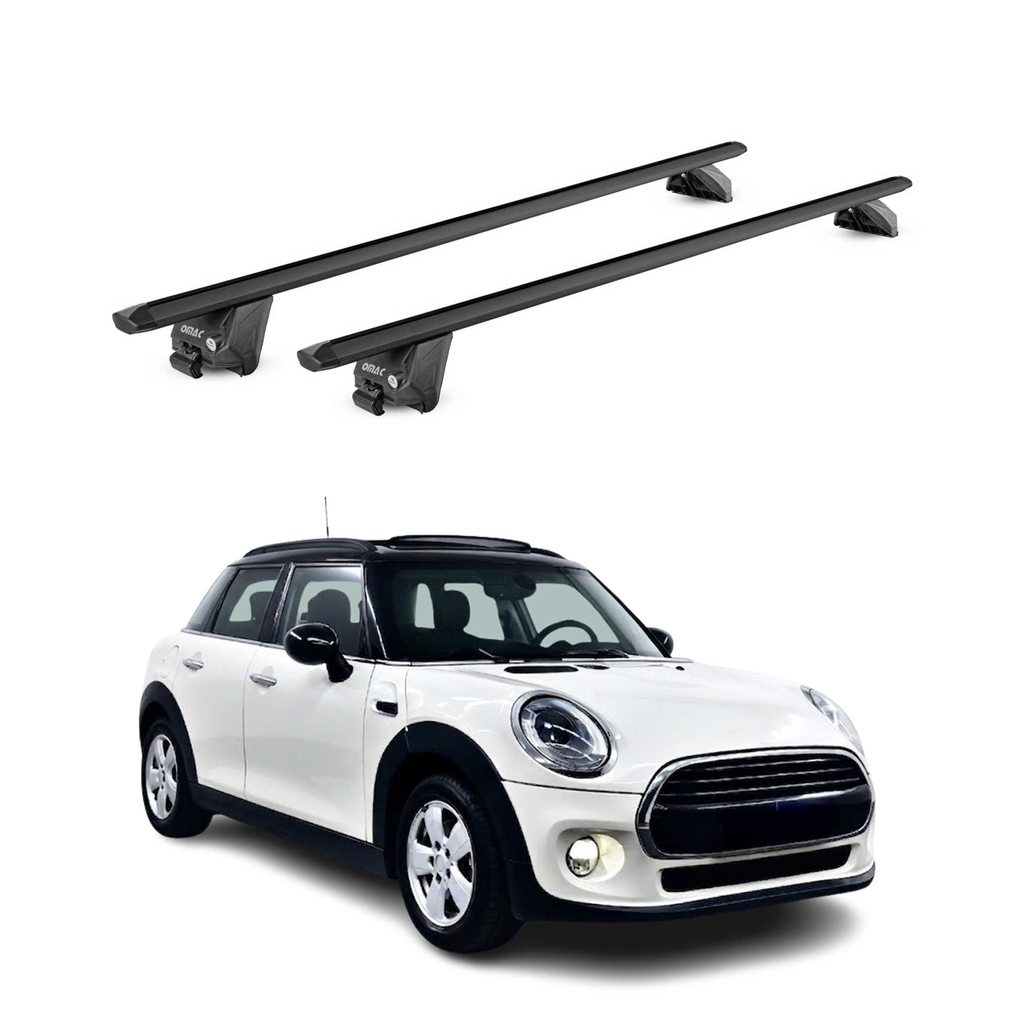 Barres de toit transversales pour Mini Cooper F55 F56 2014-23 Noir 2 pièces ABE