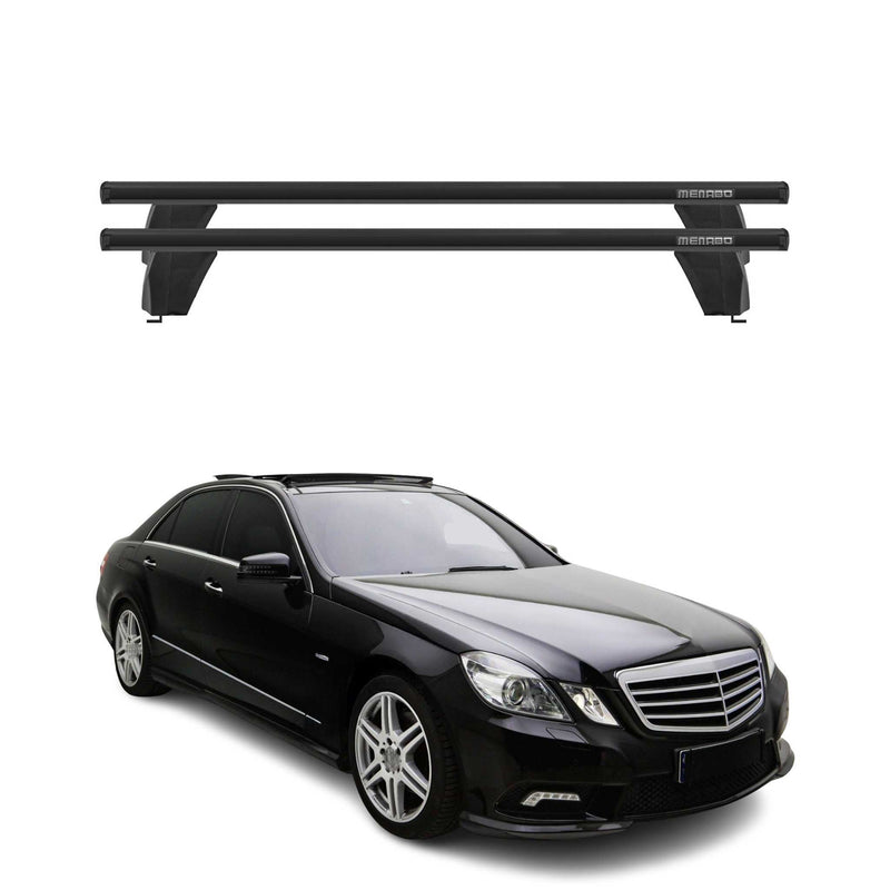 Menabo Barres de toit Transversales pour Mercedes Classe E W212 2009-2013 Noir