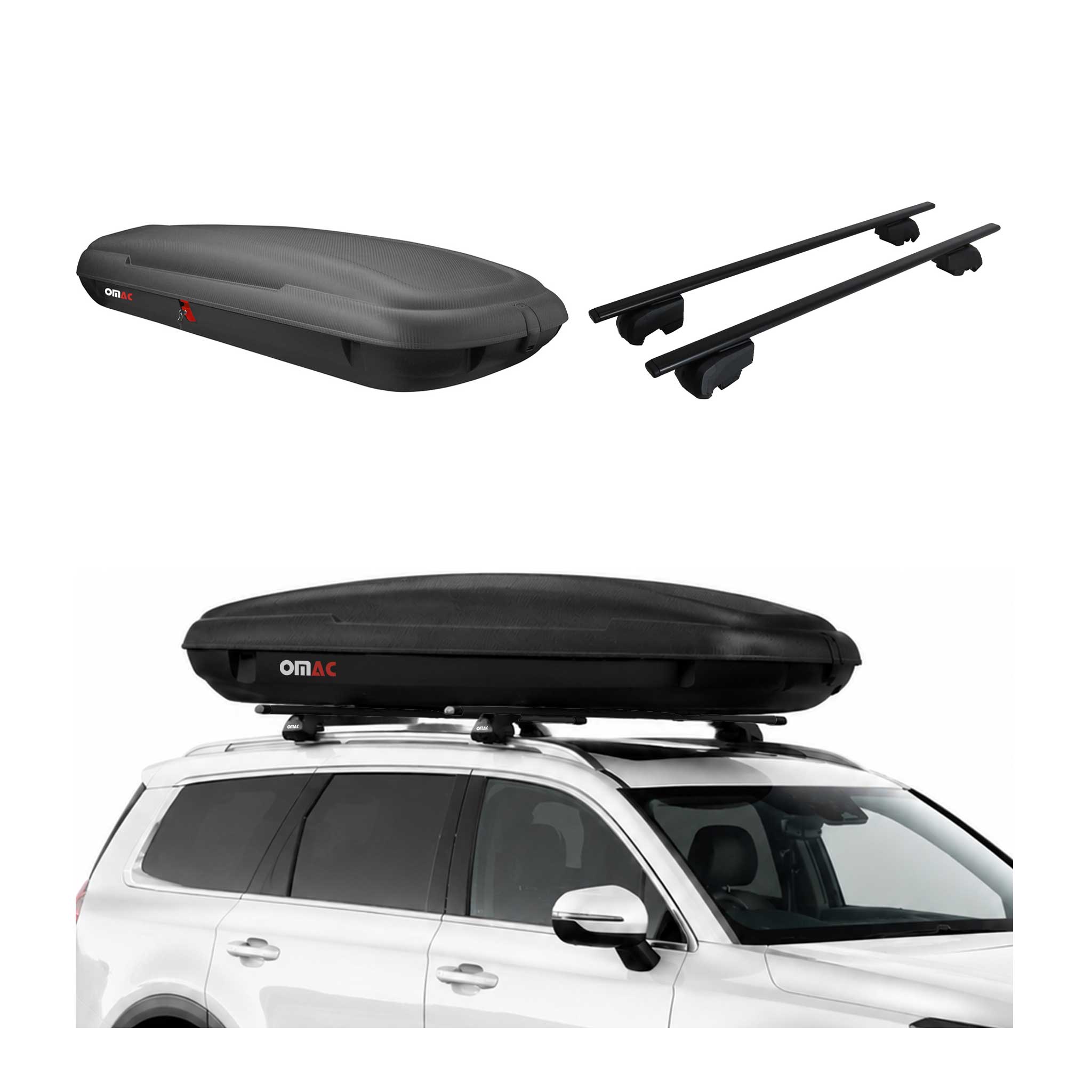 Coffre de Toit 480L + Barres de Toit pour Hyundai Tucson IV 2022-2026 Noir
