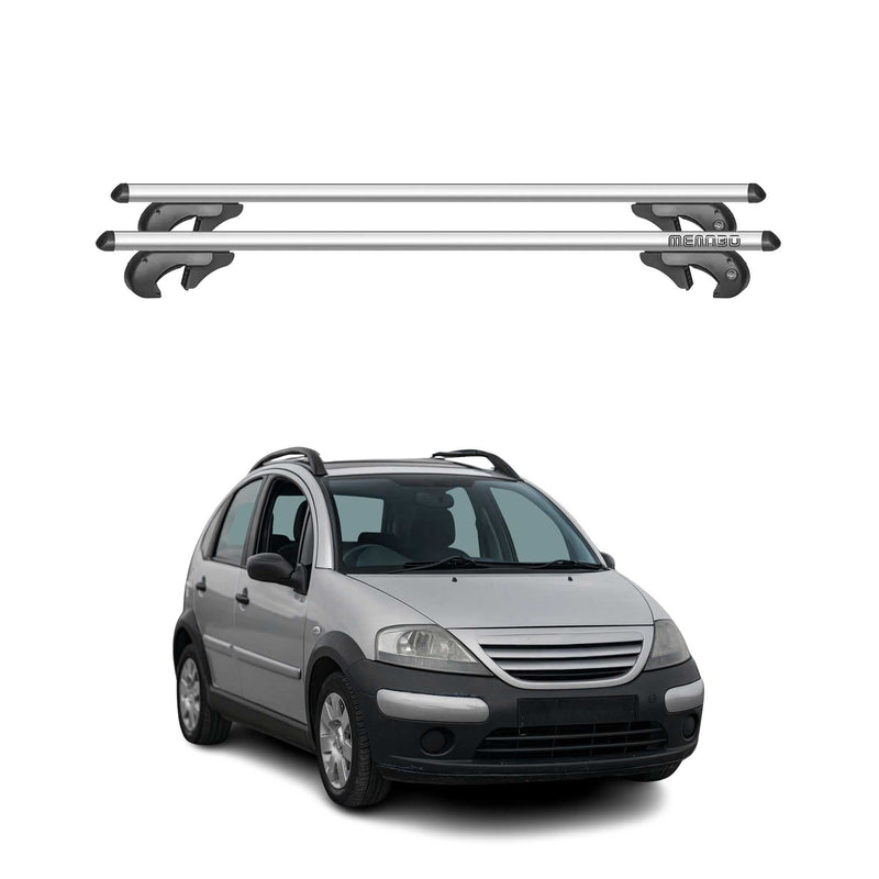 Barres de toit transversales pour Citroen C3 Xtr 2004-2010 90kg Alu Gris