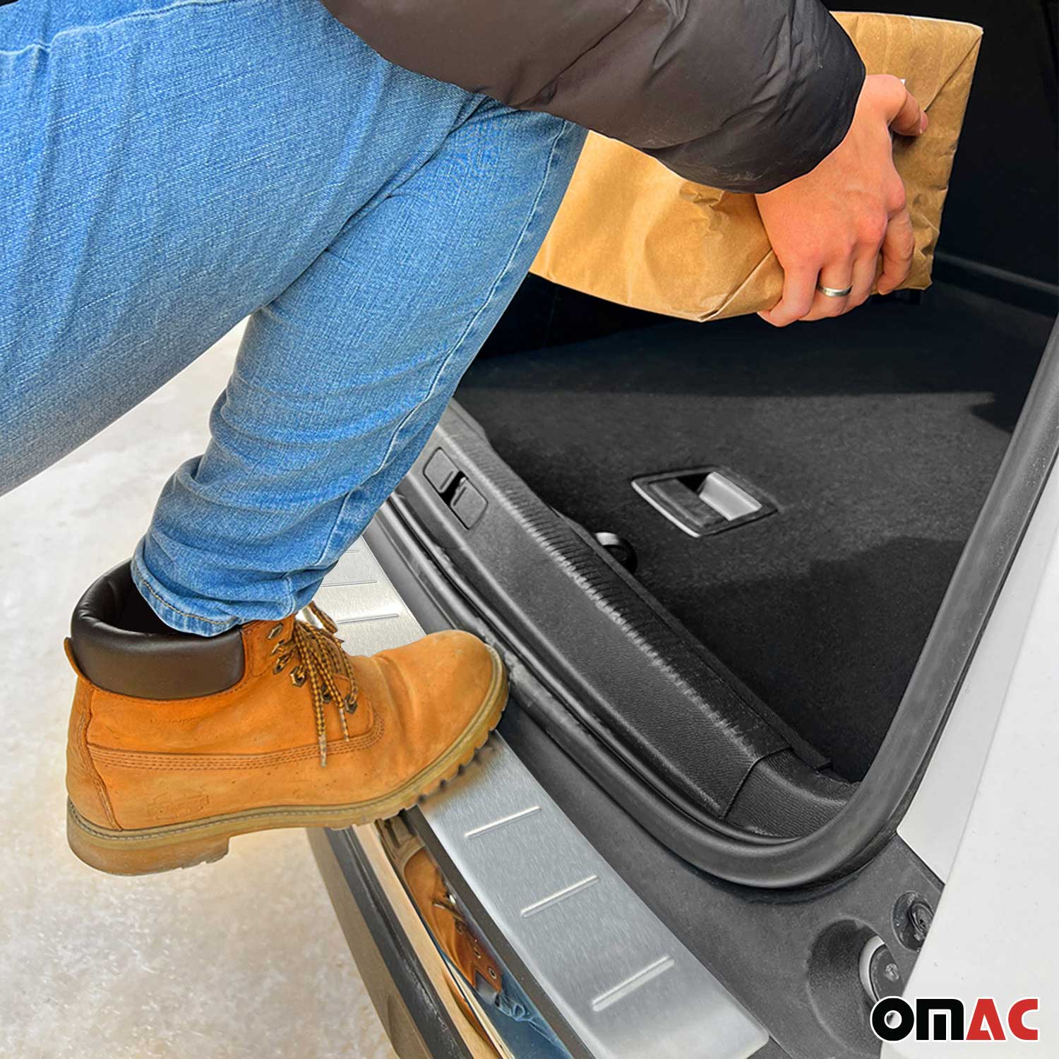 OMAC Protection de Pare-Chocs pour Audi Q5 FY 2017-2025 Inox finition brossée