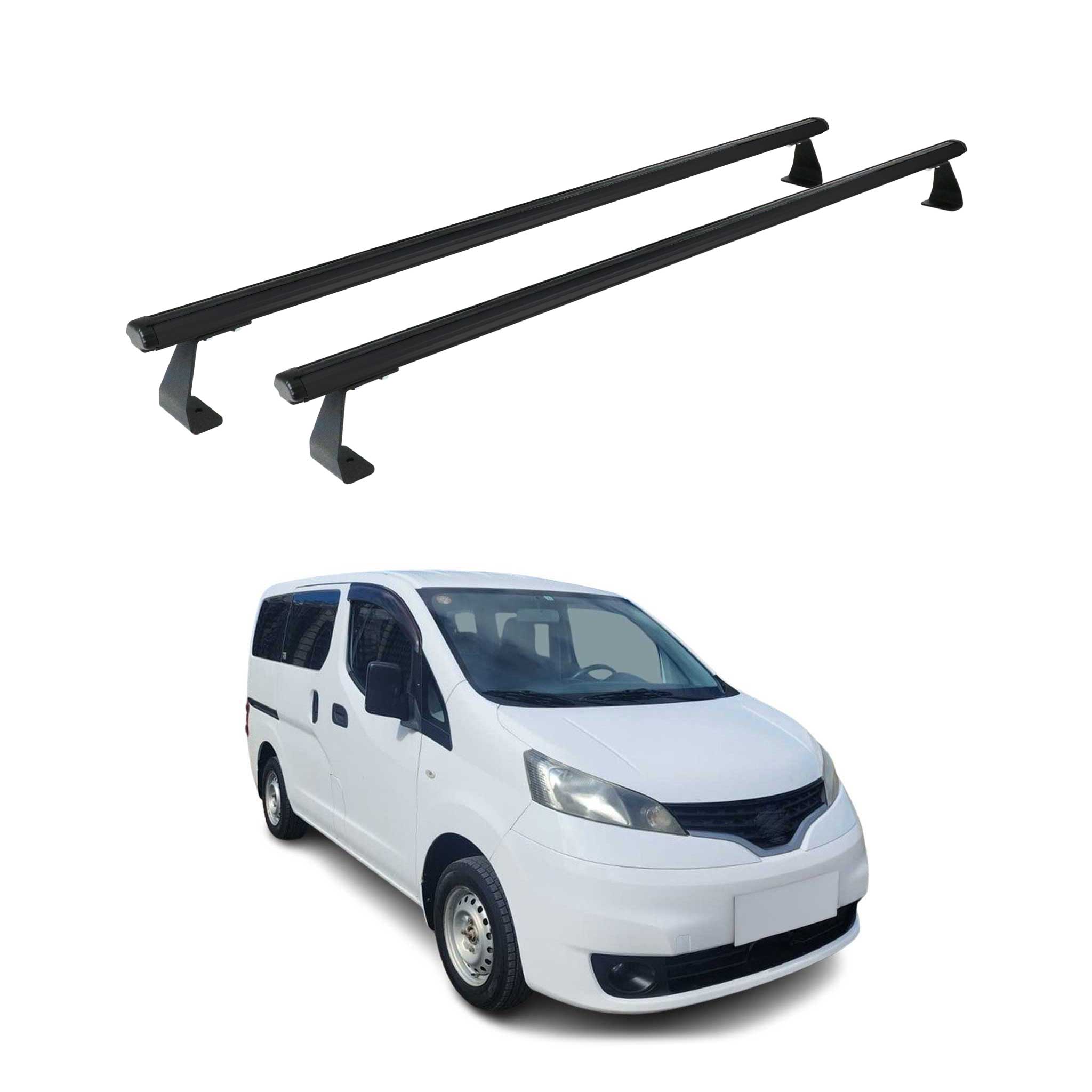 Barres de toit transversales pour Nissan NV200 2010-2025 Aluminium Noir 2Pcs