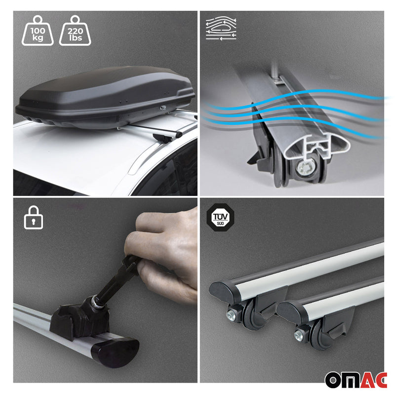 Barre de toit transversale pour Fiat Tipo Aegea Kombi 2016-2020 en Alu