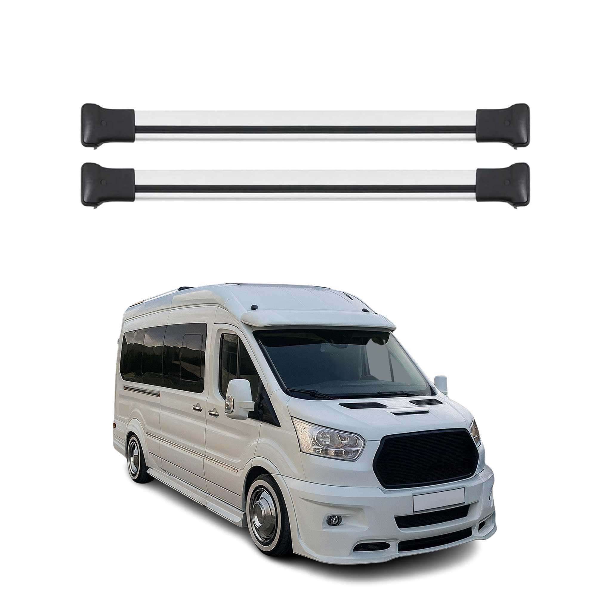 Barres de toit transversales pour Ford Transit 2015-2026 Aluminium Gris