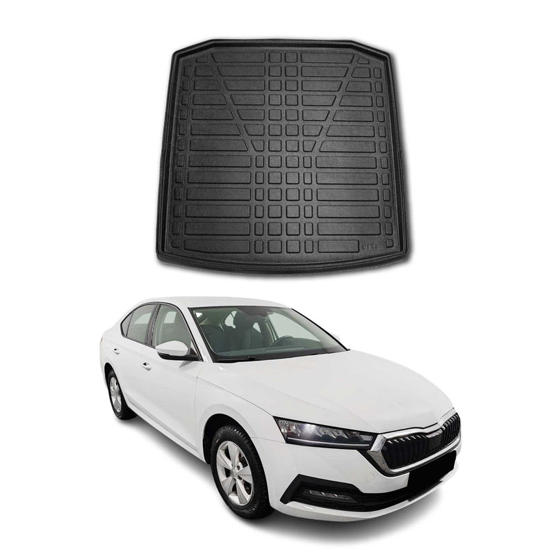 Tapis de Coffre pour Skoda Octavia 2020-2022 Berline en TPE Noir