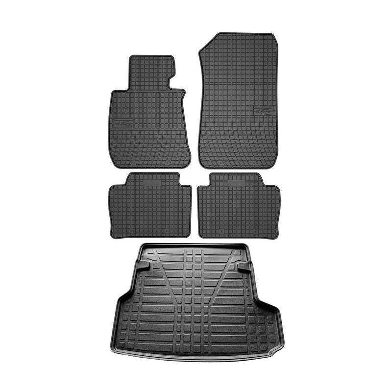 Kit Tapis de sol et coffre pour BMW Série 3 F31 Break 2011-2019 Noir TPE