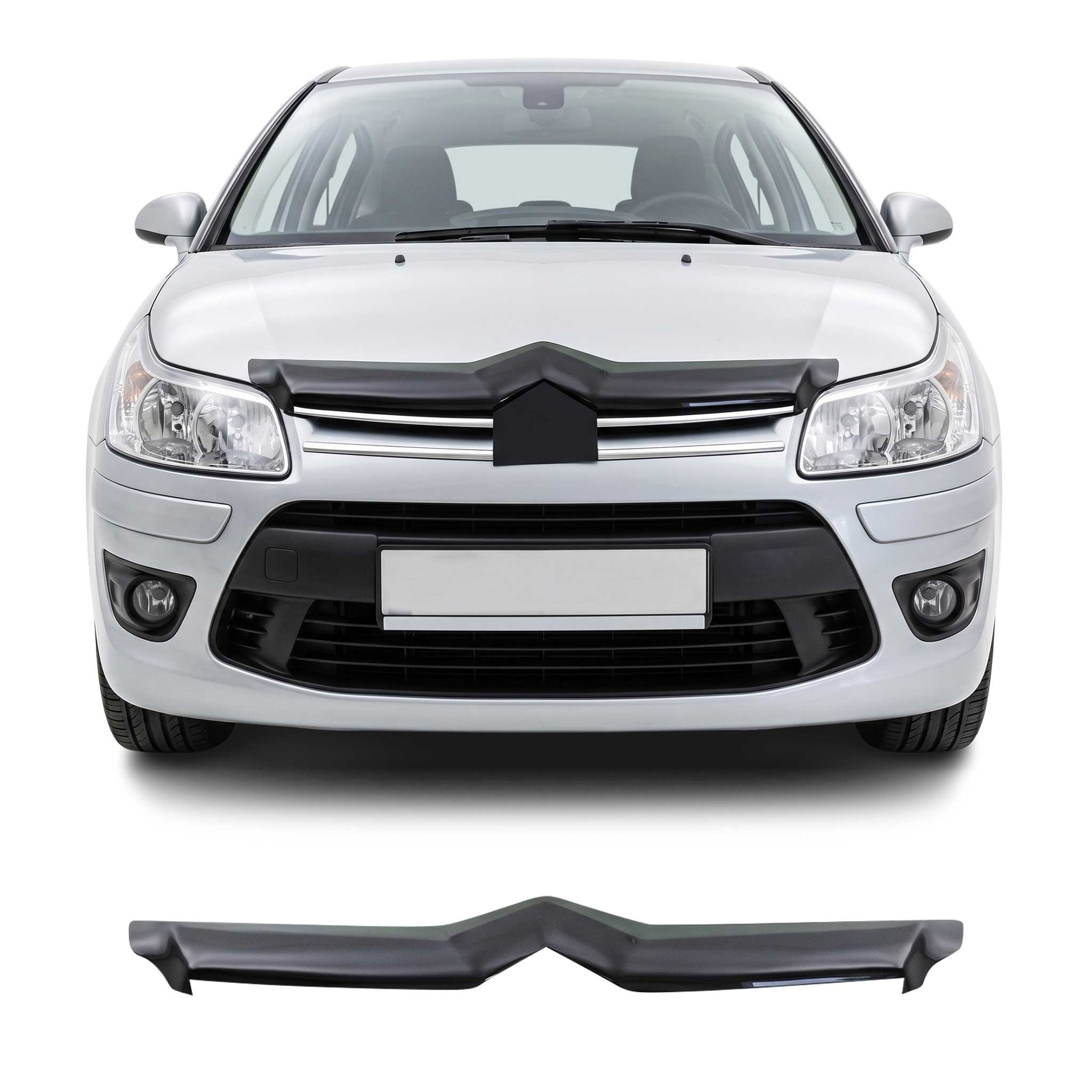 Deflecteurs d'air capot de voiture pour Citroen C4 I 2008-2010 Acrylique Noir