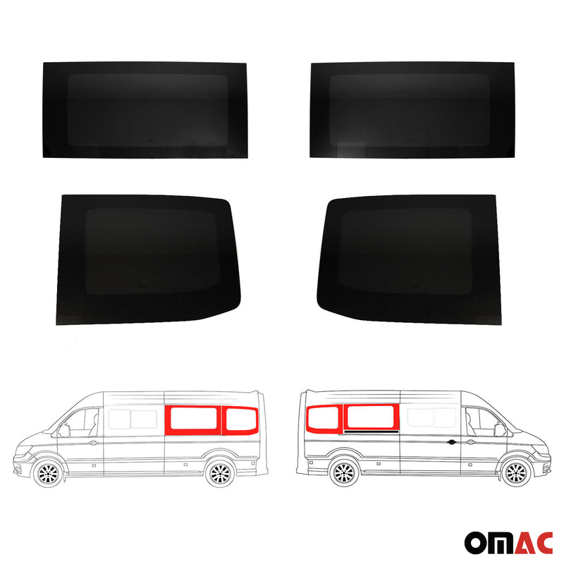 Set Vitre de fenêtre latérale pour VW Crafter 2018-2023 L3 Long Gauche