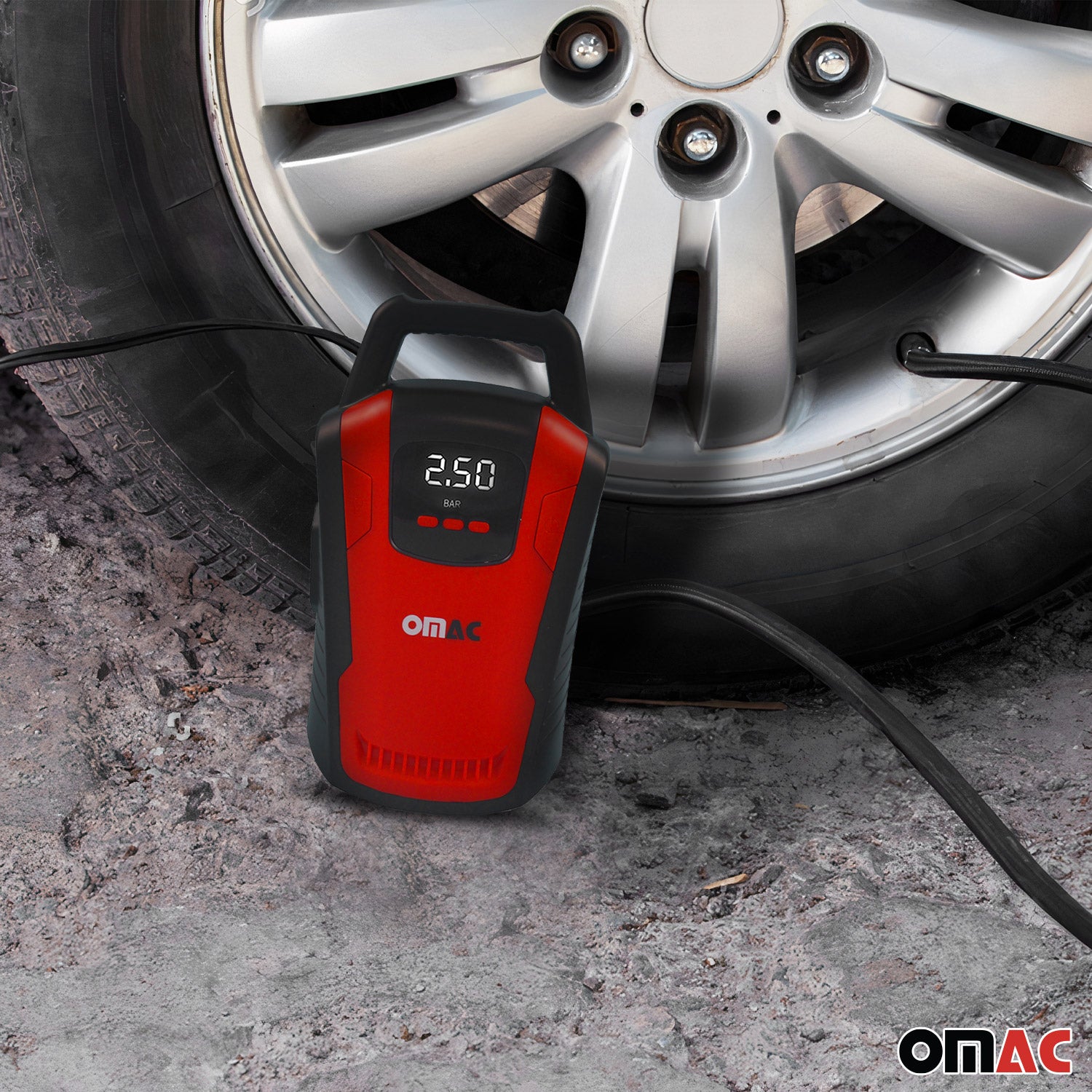 OMAC Gonfleur Pneu Pompe de Pneu Compresseur d'air pour voiture 12V 150 PSI