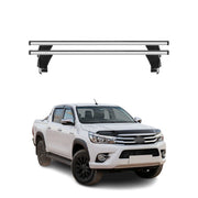 Menabo Barres de toit Transversales pour Toyota Hilux 2011-2015 Gris ABE 2x