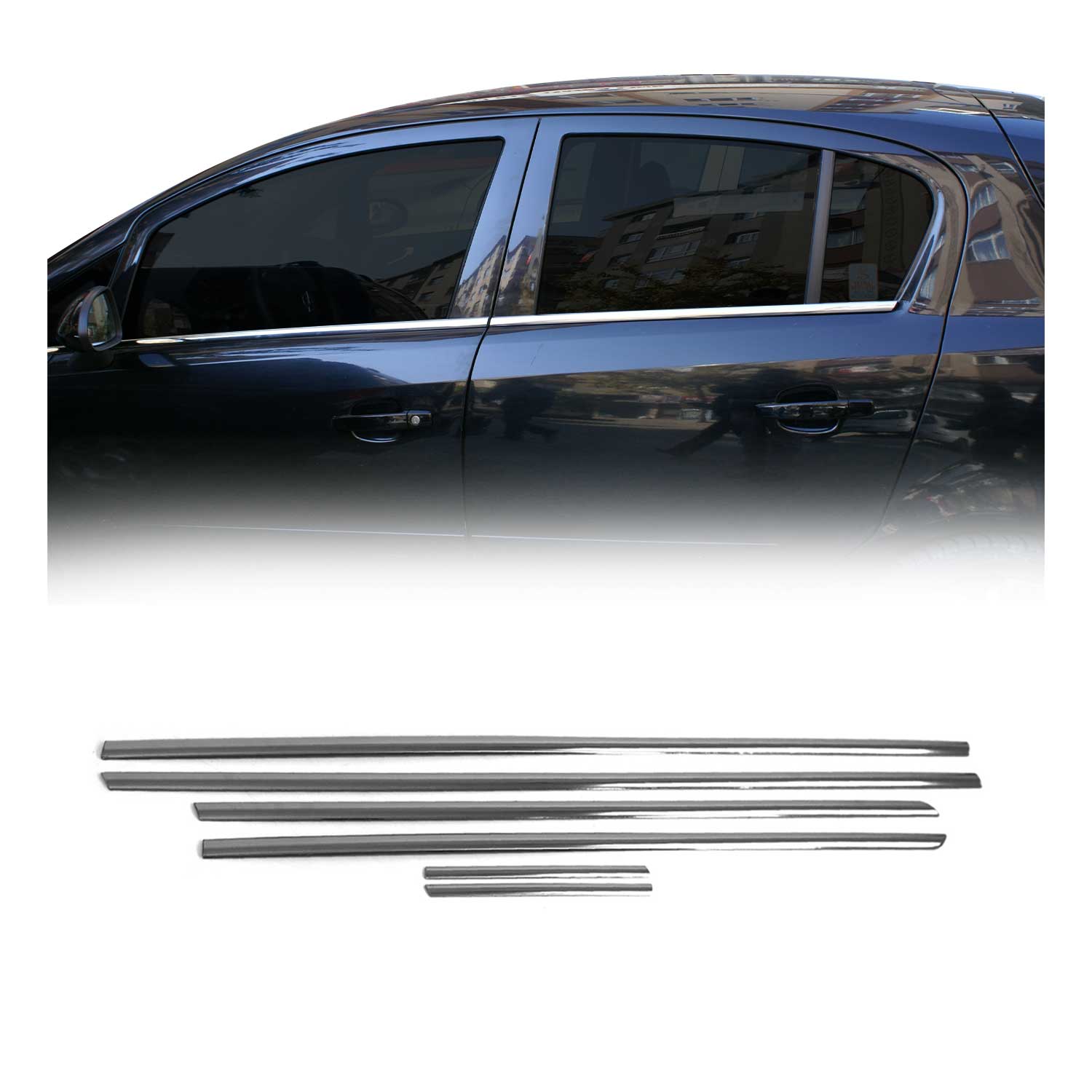 Garniture de Fenêtre pour Opel Corsa D HB 2006-2014 Acier Inox 6Pcs